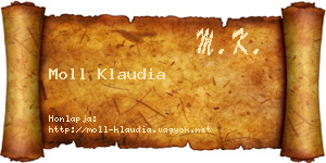 Moll Klaudia névjegykártya